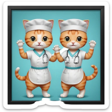 Cats dancing in operating theatre sticker