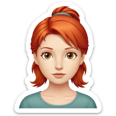 realistic red-haired girl portrait sticker