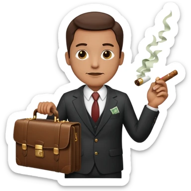 suit, cigar, briefcase of cash sticker