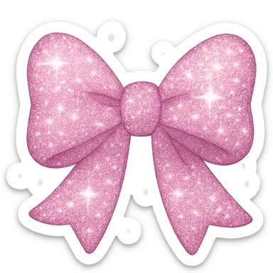 glittery bow object, cute, sparkling, no background sticker