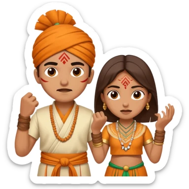 brother and sister fighting indian culture sticker