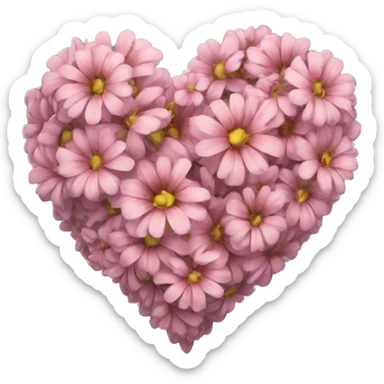 flower heart sticker
