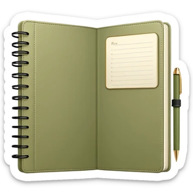 Pale olive Planner open notebook sticker