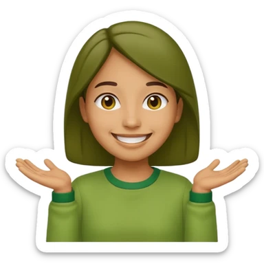 happy face this emoji🤷‍♂️ in green clothes sticker
