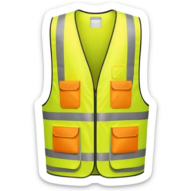 create a realistic emoji of a small construction worker vest sticker