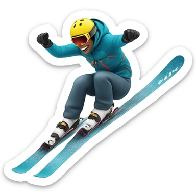 Skier going off jump sticker