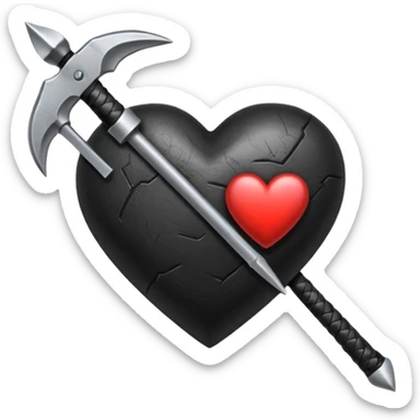 Corazón negro con una flecha sticker