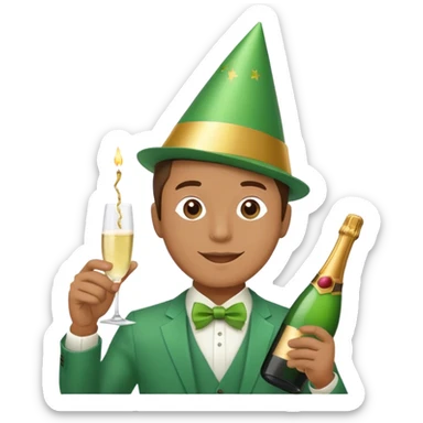Guy celebrating birthday and st Patrick’s day sticker