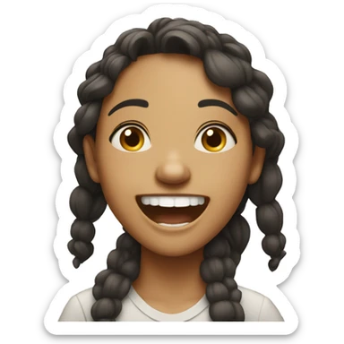 seriously laughing girl sticker