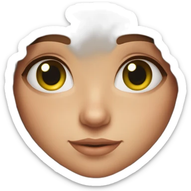 A cute girl with freckles, green eyes, and brown hair sticker