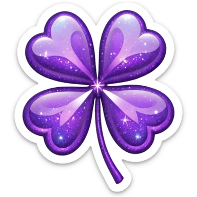 glitter purple lucky sticker