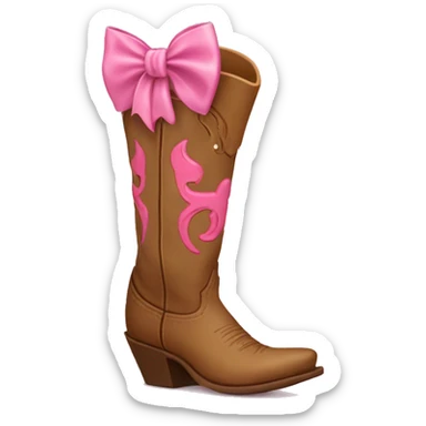 Cowgirl boots with pink bow  sticker