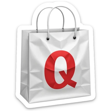 A shopping bag with a bold percent symbol (%) printed on it, symbolizing discounts and shopping benefits. sticker