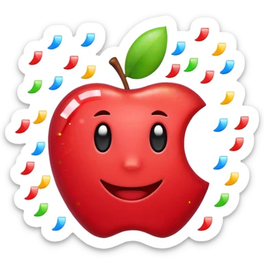 '+5' emoji with a celebratory feel, confetti or sparkles, apple emoji style sticker