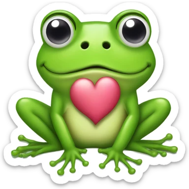 Frog with hearts sticker