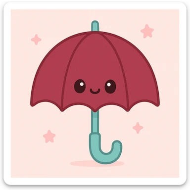 burgundy umbrella sticker