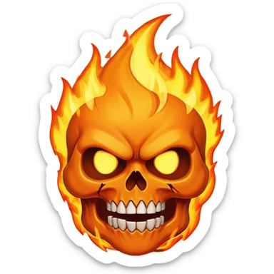 Angry flame death  sticker