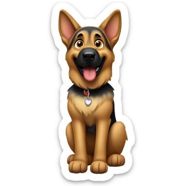 german shepard wagging its tail sticker