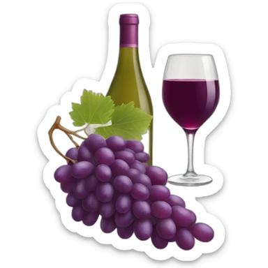 cat grape wine sticker