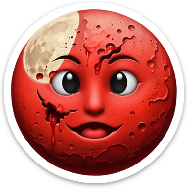 Half bloody moon  sticker