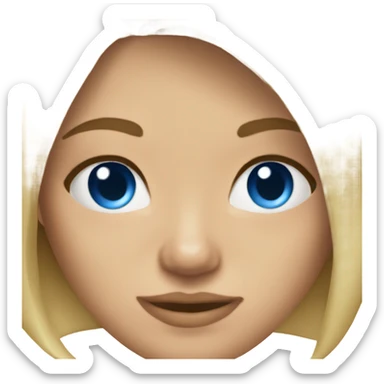 blue eyes blonde hair tan teen girl sticker