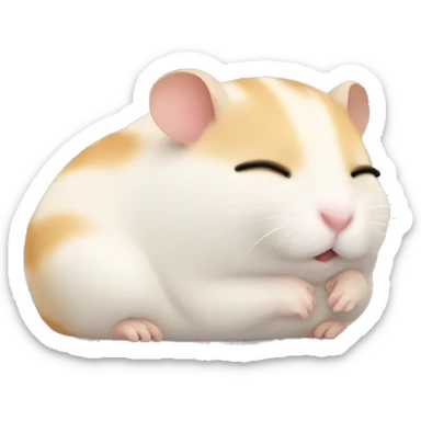 a hamster with a cute face sleeping sticker