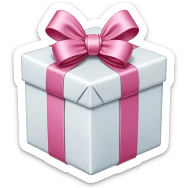 white and pink christmas present sticker