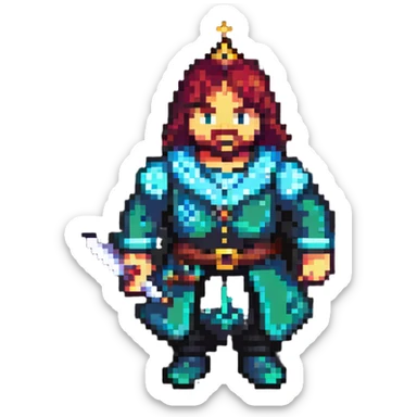 illustration of the pasha technique in pixel art style sticker