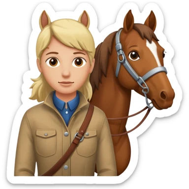 person with a horse on the end of a long lead sticker