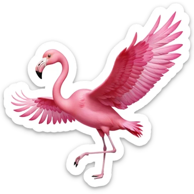 Flamingo flying sticker