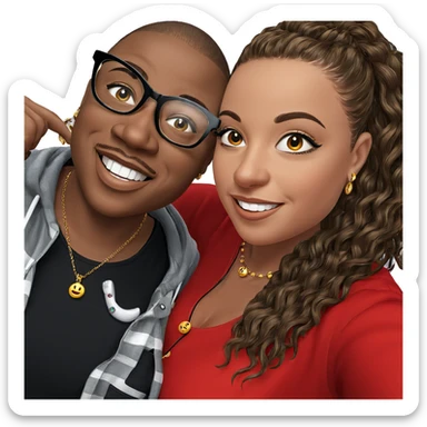 smiling selfie with jewelry accessories sticker