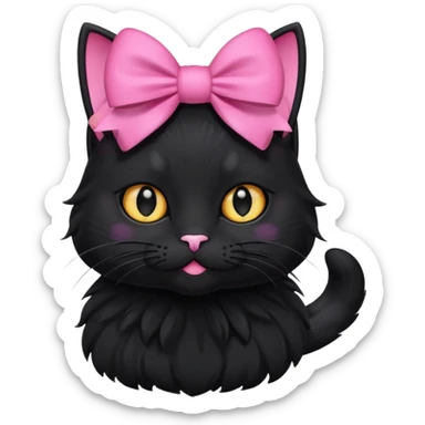 black cat with bows sticker