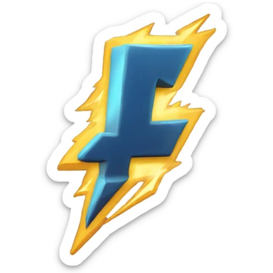 the letter F in the shape of a lightning bolt sticker