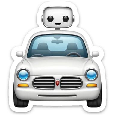 Auto blanco yendo al cine sticker