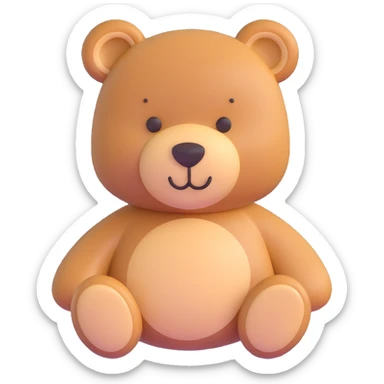 light brown teddy bear, soft and friendly sticker