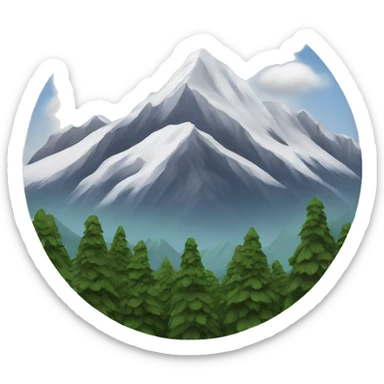 Mountains with a little snow on tops sticker