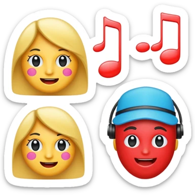 Emoticonos relacionados con la música pop y rock sticker