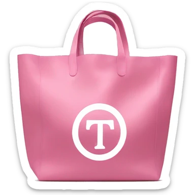 pink shopper bag plain with telfar logo sticker