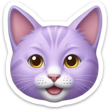 lilac cat happy sticker