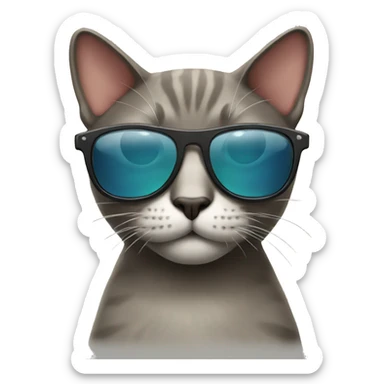 Cat with sunglasses sticker