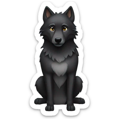 black wolf sticker