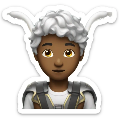 an pretty boy angel with a halo that looks like virtual coding sticker