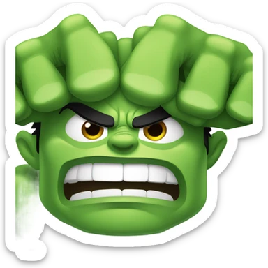 Hulk holding index finger and middle finger up sticker