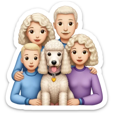 Four Family and a white standard poodle sticker