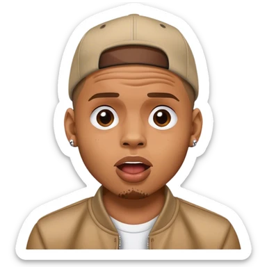 Photo Realistic Chris Brown on stage singing  sticker