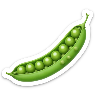A pea pod with peas visible inside sticker