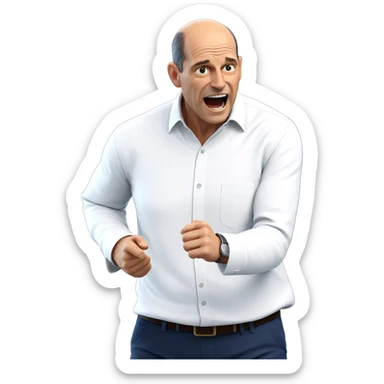 old man in white shirt sticker