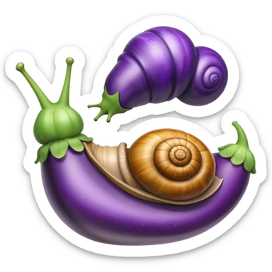 Snail riding an eggplant  sticker
