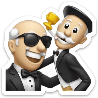 monopoly man getting wacked sticker