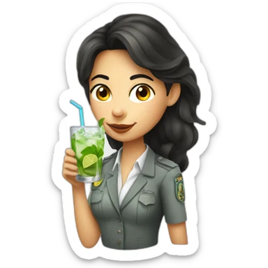 argentine girl detective drinking mojito sticker